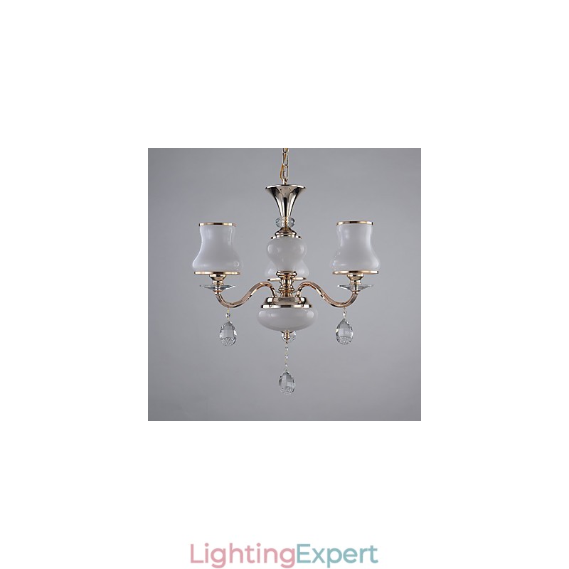 Modern Contemporary Electroplated Feature for Crystal Metal Chandelier