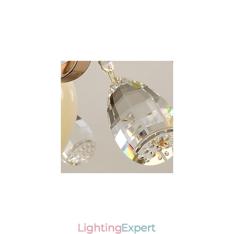 Modern Contemporary Electroplated Feature for Crystal Metal Chandelier