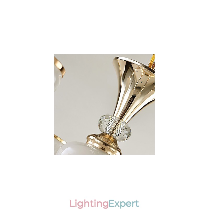 Modern Contemporary Electroplated Feature for Crystal Metal Chandelier