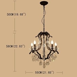 5 Lights Crystal Chandelier Modern Contemporary Traditional Classic Rustic Lodge Vintage Retro Lantern Drum Country Painting