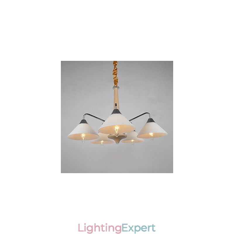 Modern Contemporary Country Electroplated Feature for Wood Bamboo Chandelier