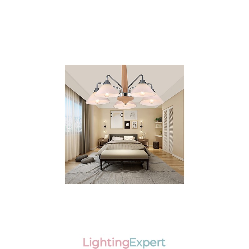 Modern Contemporary Country Electroplated Feature for Wood Bamboo Chandelier