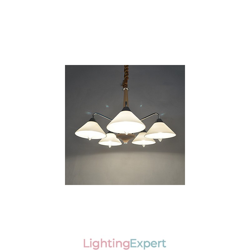 Modern Contemporary Country Electroplated Feature for Wood Bamboo Chandelier