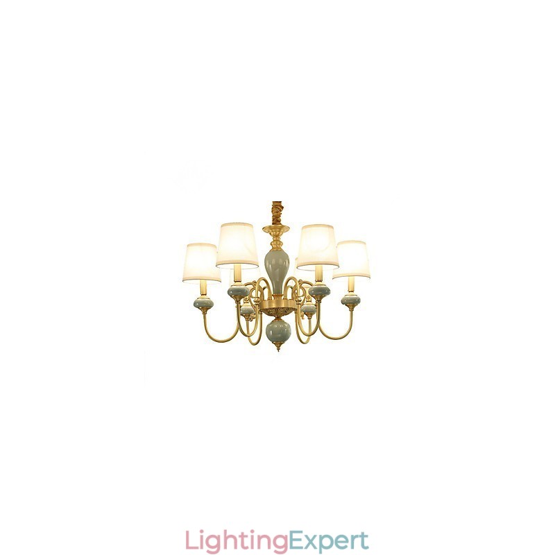 Chandelier Traditional Classic Country Brass Feature for Mini Style Metal 6 Bulbs
