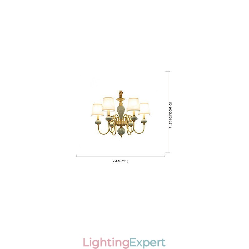 Chandelier Traditional Classic Country Brass Feature for Mini Style Metal 6 Bulbs