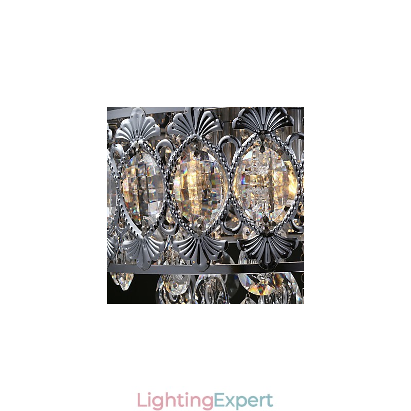 Elegant Modern Transparent Crystal Chandelier with 4 Lights