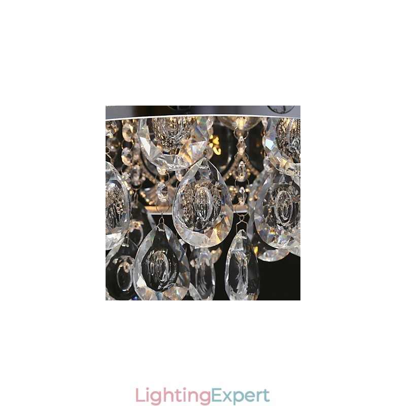Elegant Modern Transparent Crystal Chandelier with 4 Lights