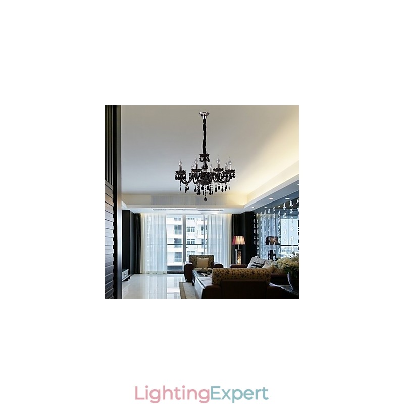 Modern Contemporary Electroplated Feature for Crystal Glass Chandelier