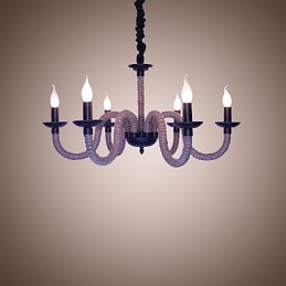 Loft Industrial Wind Vintage Iron Lamps Shops Chandelier Rope Chandelier Lights