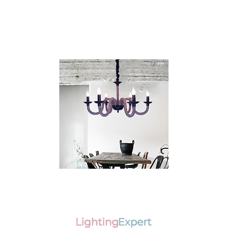 Loft Industrial Wind Vintage Iron Lamps Shops Chandelier Rope Chandelier Lights