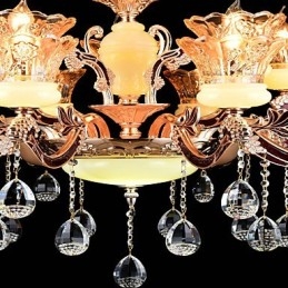 Pendant Light Zinc Alloy Feature for Crystal Mini Style Metal Indoors Shops 15 Bulbs