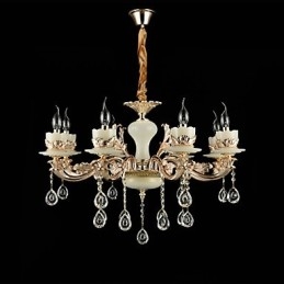 Traditional Classic Zinc Alloy Feature for Crystal Mini Style Metal 8 Bulbs Chandelier