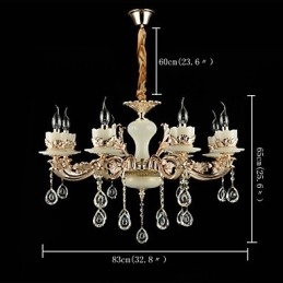 Traditional Classic Zinc Alloy Feature for Crystal Mini Style Metal 8 Bulbs Chandelier