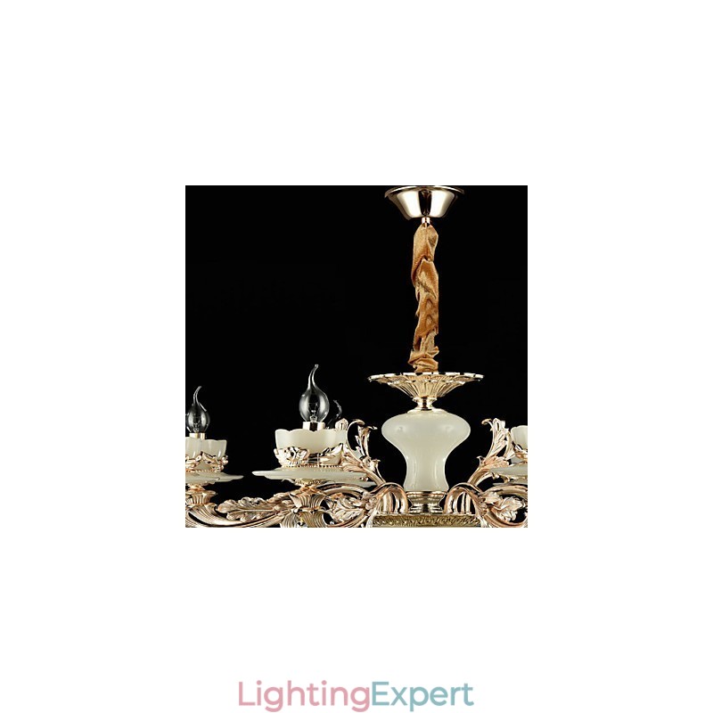 Traditional Classic Zinc Alloy Feature for Crystal Mini Style Metal 8 Bulbs Chandelier