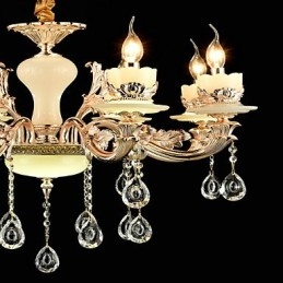 Traditional Classic Zinc Alloy Feature for Crystal Mini Style Metal 8 Bulbs Chandelier