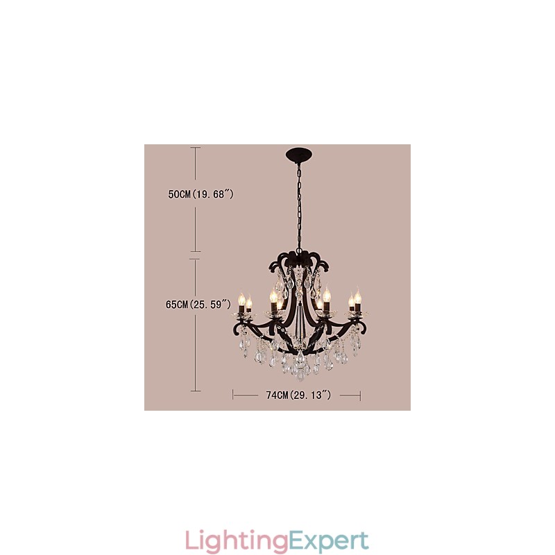 8 Lights Crystal Chandelier Modern Contemporary Traditional Classic Rustic Lodge Vintage Retro Lantern Drum Country Painting