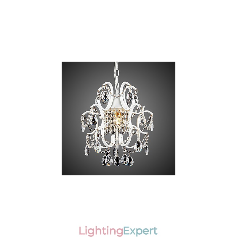 Iron Painting Chandelier with Clear Crystal Modern Lighting Lamp