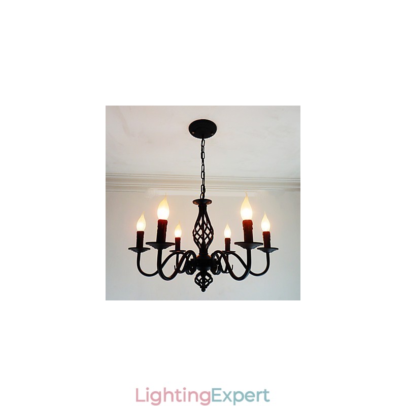 Artistic Chic & Modern Others Feature for Candle Style Metal Indoors 6 Bulbs Chandelier