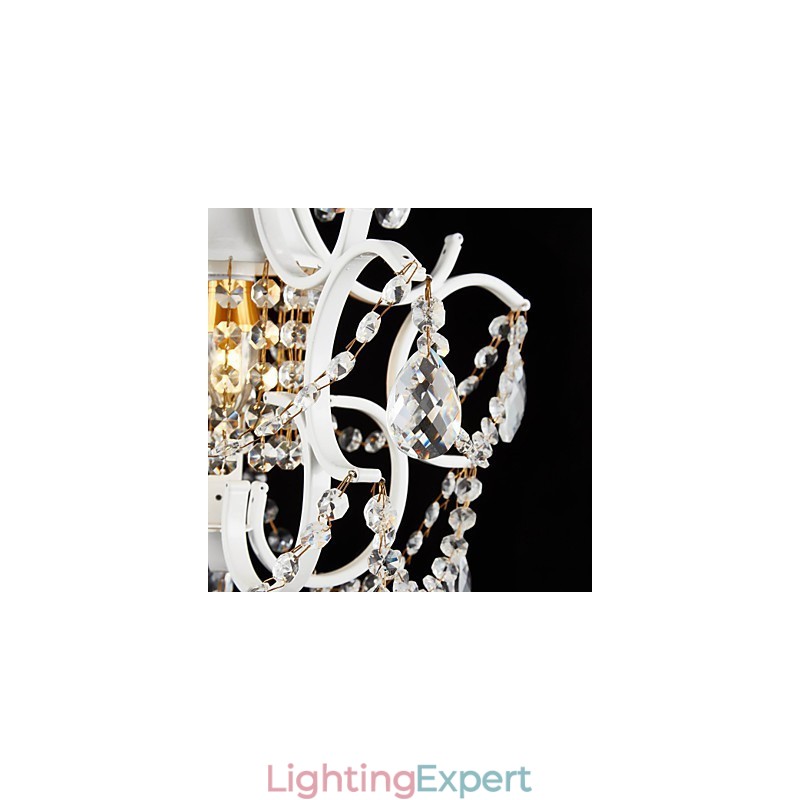 Iron Painting Chandelier with Clear Crystal Modern Lighting Lamp