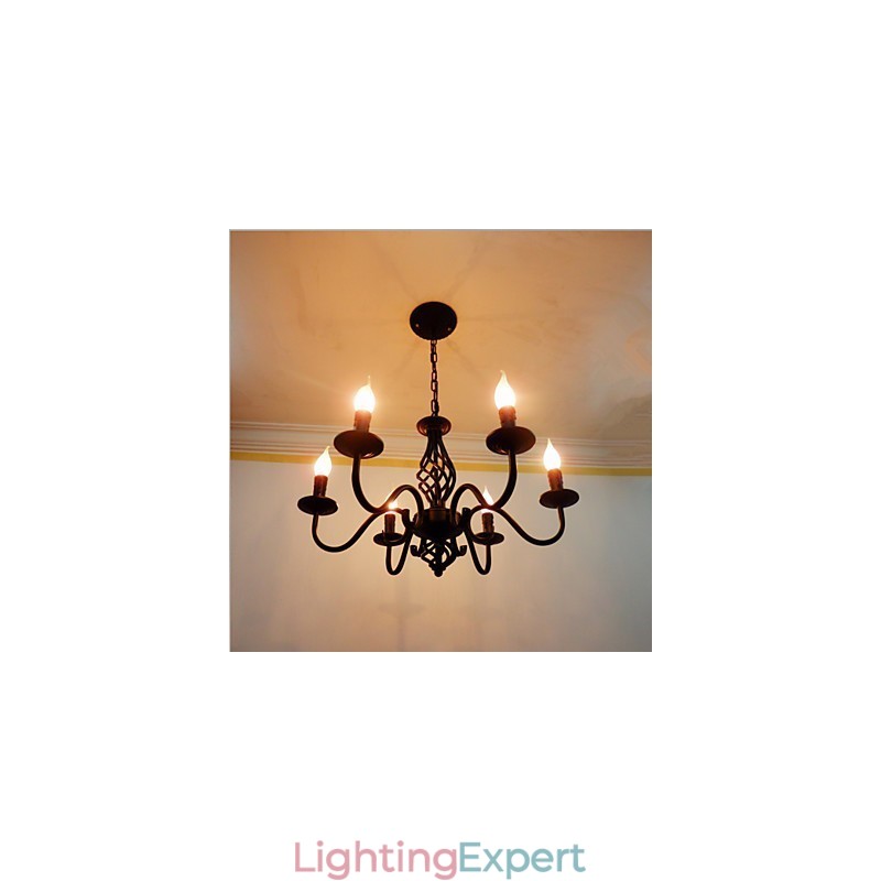 Artistic Chic & Modern Others Feature for Candle Style Metal Indoors 6 Bulbs Chandelier