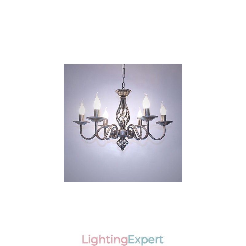 Artistic Chic & Modern Others Feature for Candle Style Metal Indoors 6 Bulbs Chandelier