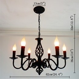 Artistic Chic & Modern Others Feature for Candle Style Metal Indoors 6 Bulbs Chandelier
