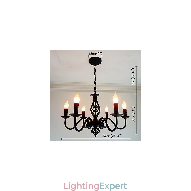 Artistic Chic & Modern Others Feature for Candle Style Metal Indoors 6 Bulbs Chandelier