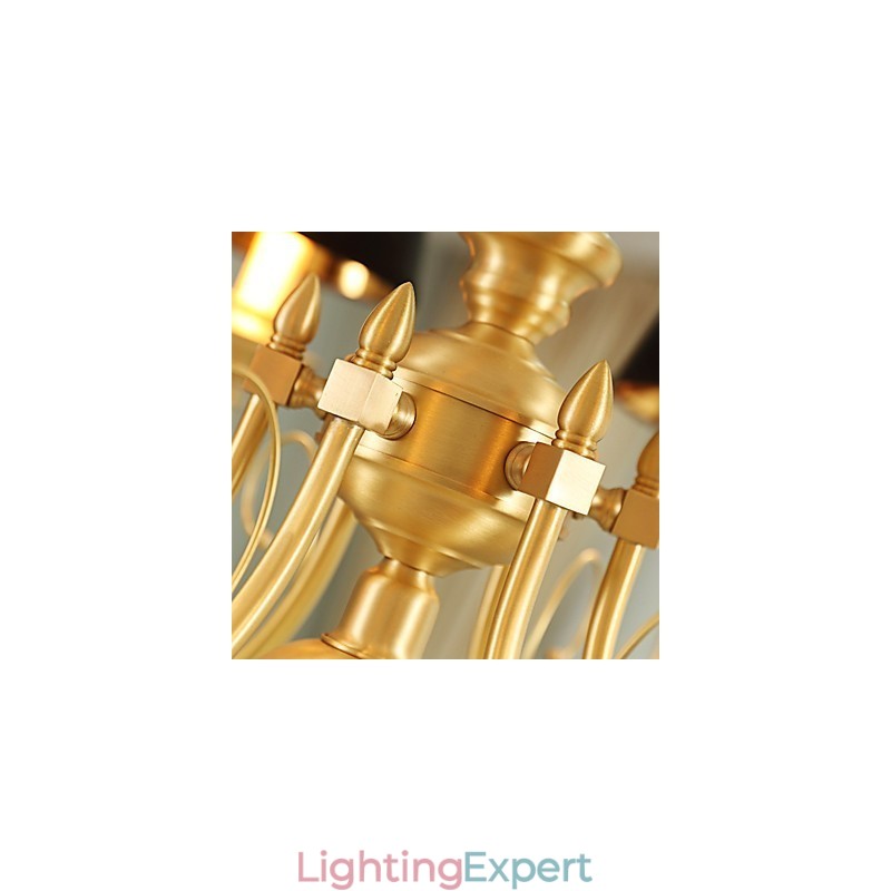 Chandelier Traditional Classic Country Brass Feature for Mini Style Metal 6 Bulbs