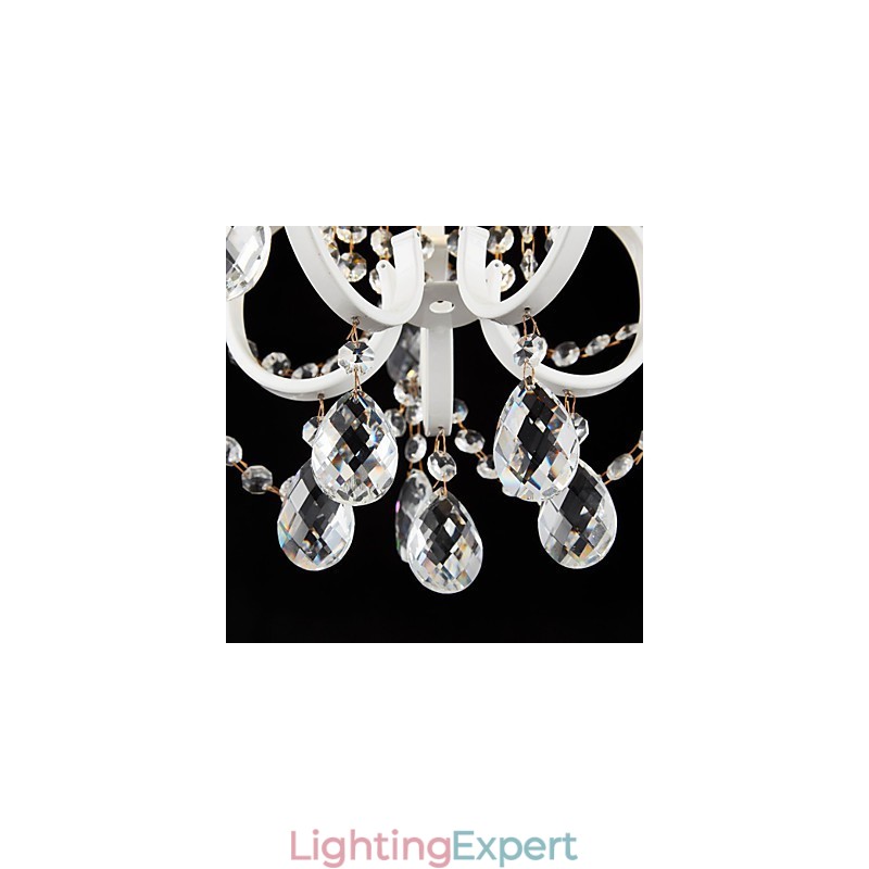 Iron Painting Chandelier with Clear Crystal Modern Lighting Lamp