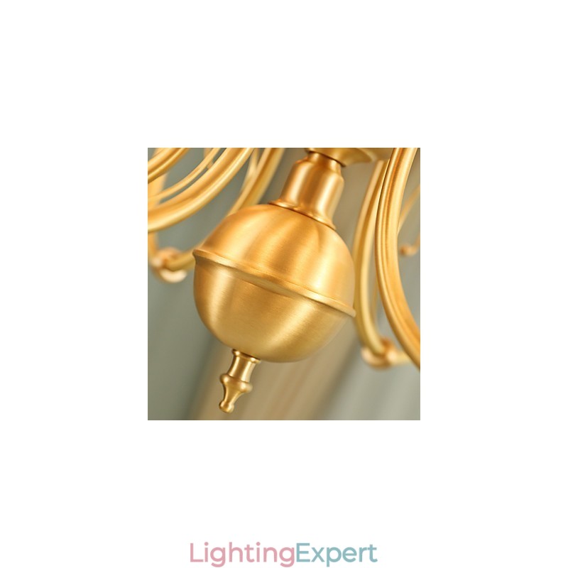 Chandelier Traditional Classic Country Brass Feature for Mini Style Metal 6 Bulbs
