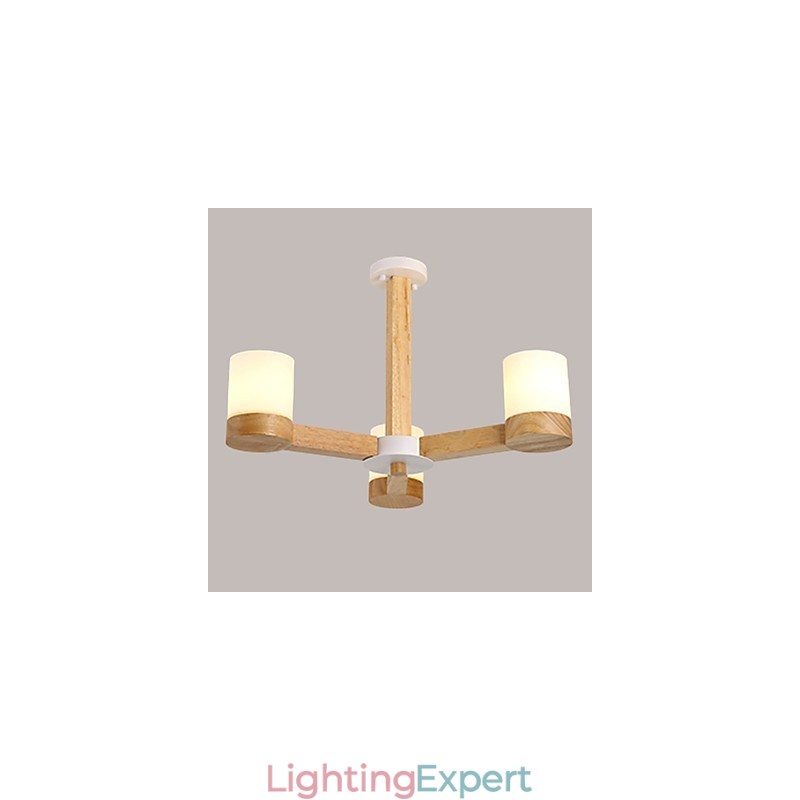 3 Lights Chandelier Modern Contemporary Traditional Classic Vintage Country Wood Feature for Wood