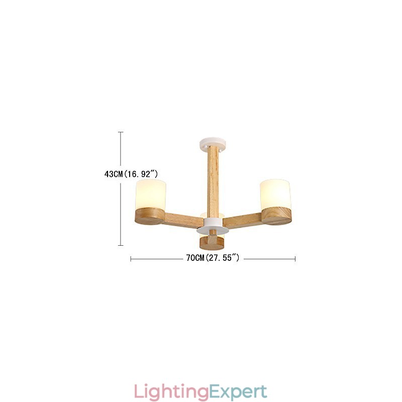 3 Lights Chandelier Modern Contemporary Traditional Classic Vintage Country Wood Feature for Wood