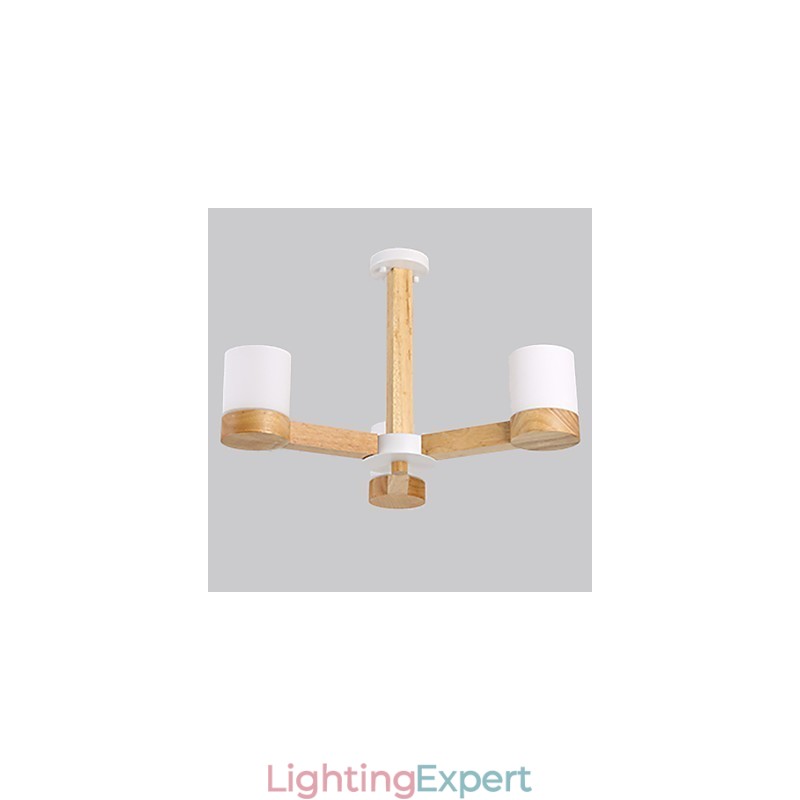 3 Lights Chandelier Modern Contemporary Traditional Classic Vintage Country Wood Feature for Wood