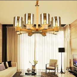 Fashion Pendant lamp Table Wooden Glass Cover