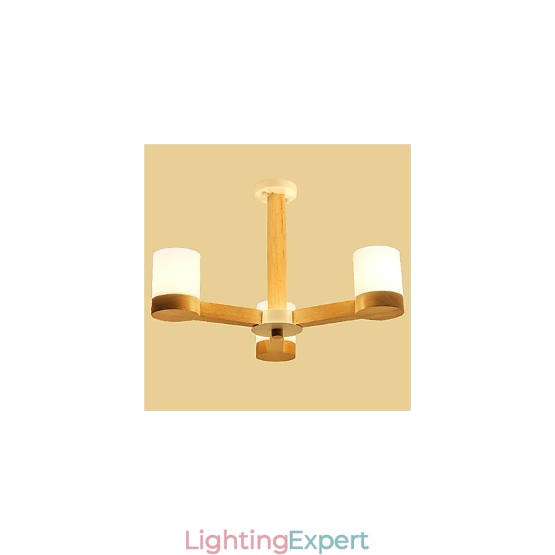 3 Lights Chandelier Modern Contemporary Traditional Classic Vintage Country Wood Feature for Wood