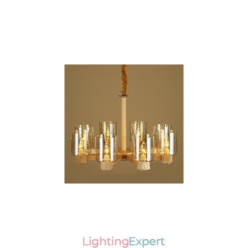 Fashion Pendant lamp Table Wooden Glass Cover