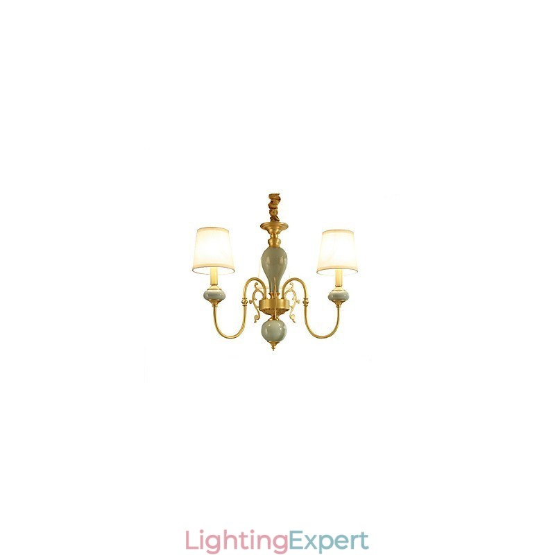 Traditional Classic Country Brass Feature for Mini Style Metal 3 Bulbs Chandelier