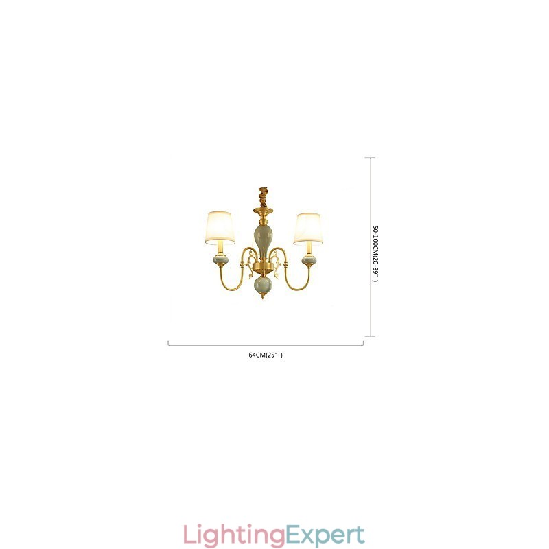 Traditional Classic Country Brass Feature for Mini Style Metal 3 Bulbs Chandelier