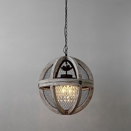 Vintage Metal Amercian Industrial Loft Painting Color Wooden Chandelier Lamp the Indoor Decorate Pendant Lamp