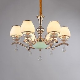Chandelier Modern Contemporary Electroplated Feature for Crystal Metal