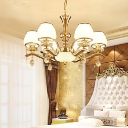 Chandelier Modern Contemporary Electroplated Feature for Crystal Metal