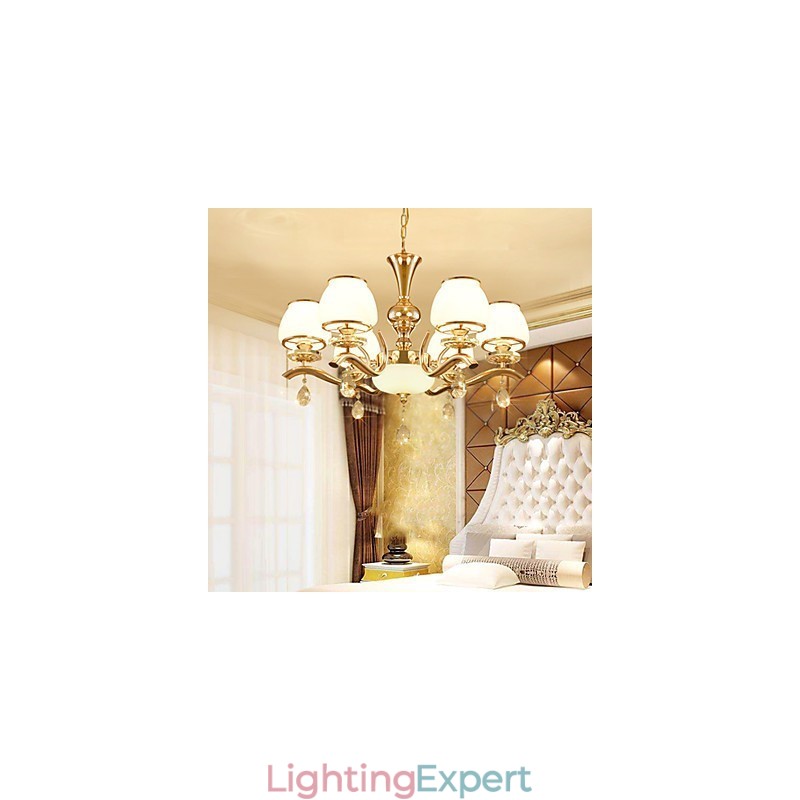 Chandelier Modern Contemporary Electroplated Feature for Crystal Metal