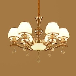 Chandelier Modern Contemporary Electroplated Feature for Crystal Metal