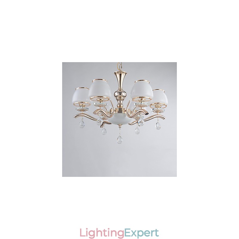 Chandelier Modern Contemporary Electroplated Feature for Crystal Metal