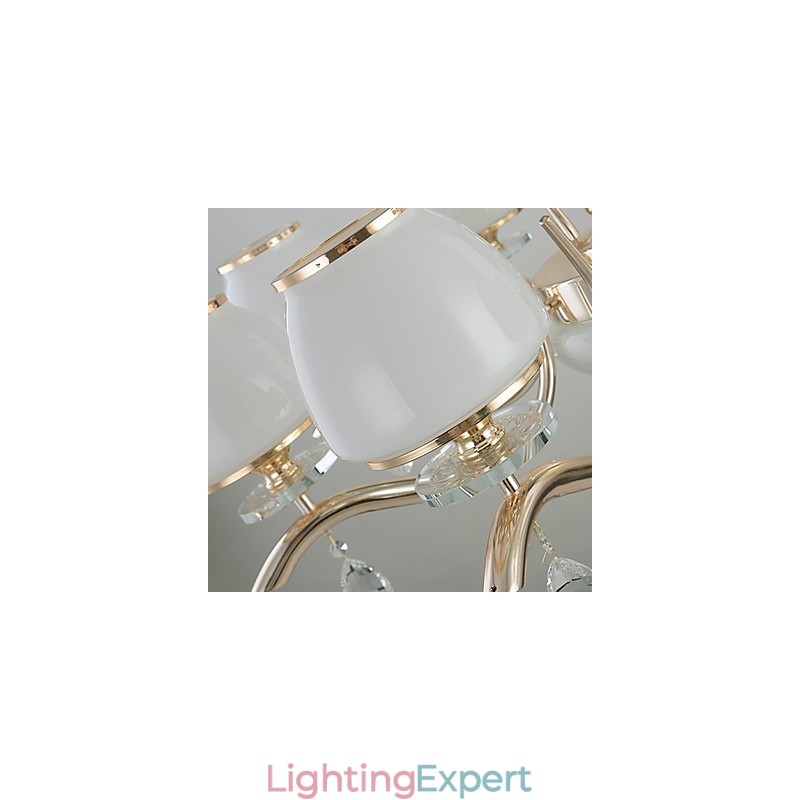 Chandelier Modern Contemporary Electroplated Feature for Crystal Metal