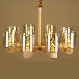 Fashion Pendant lamp Table Wooden Glass Cover