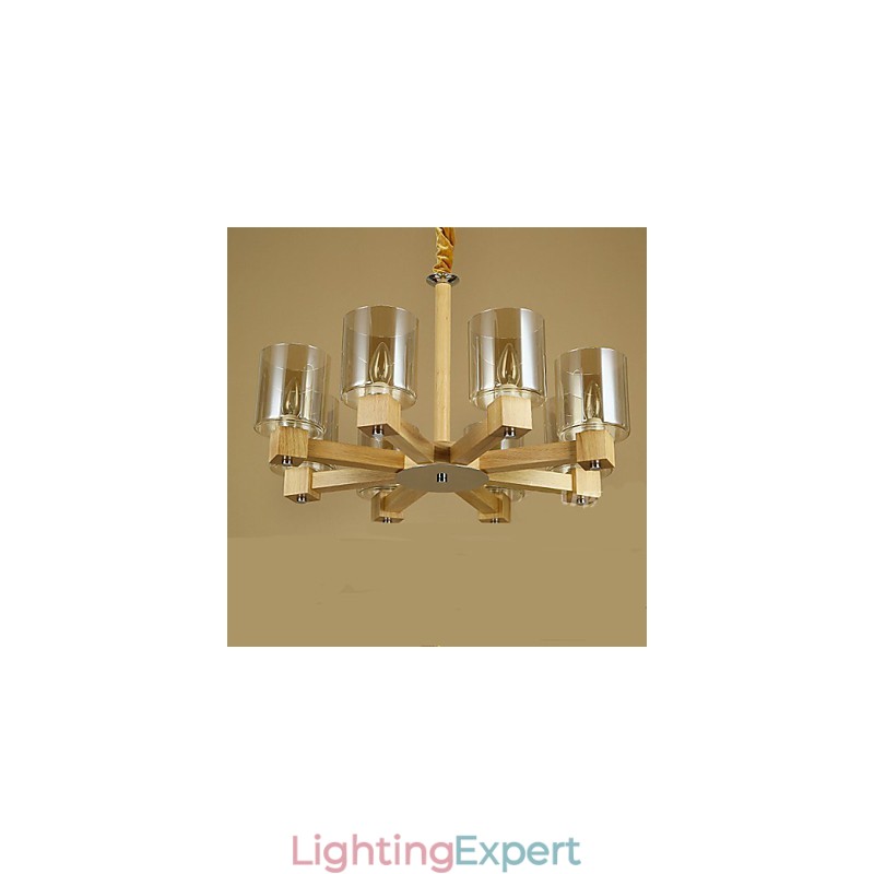 Fashion Pendant lamp Table Wooden Glass Cover