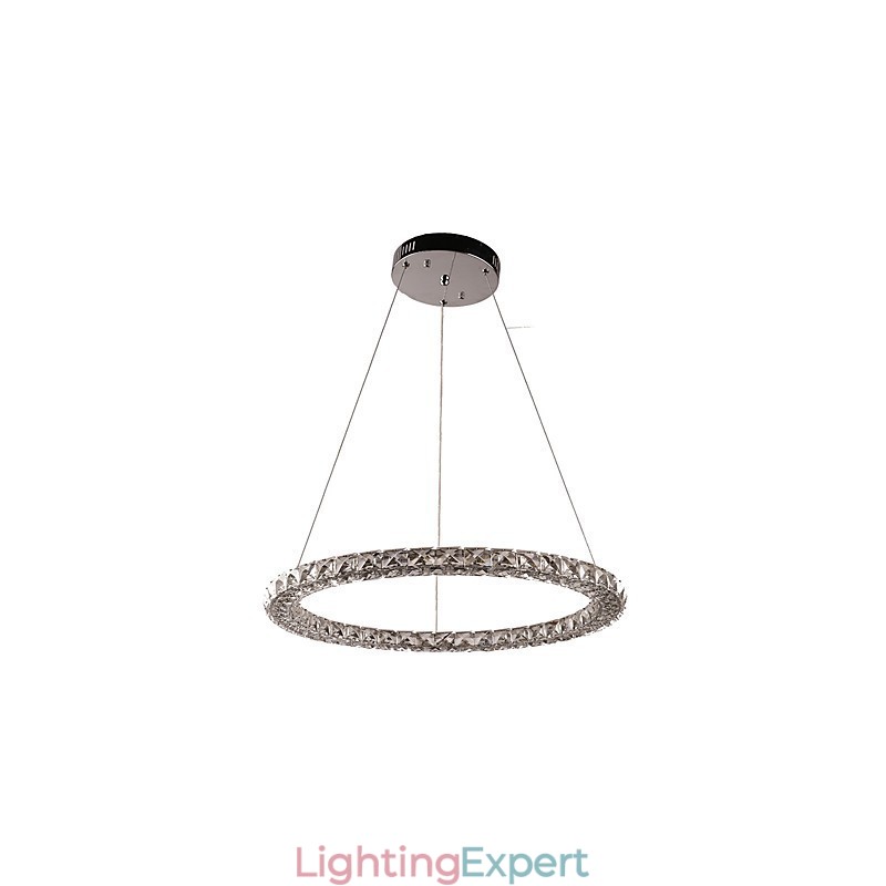 Ring Crystal Pendant Light Modern Crystal Chandelier Ceiling Lights Indoor Lamp Fixtures Dimmable with Remote Control