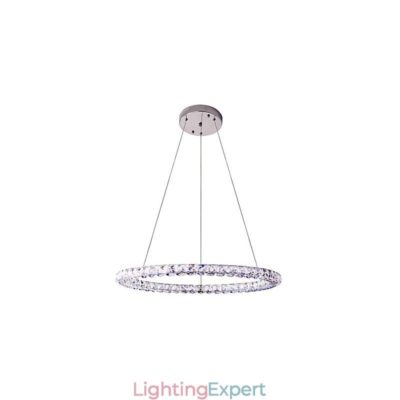 Ring Crystal Pendant Light Modern Crystal Chandelier Ceiling Lights Indoor Lamp Fixtures Dimmable with Remote Control