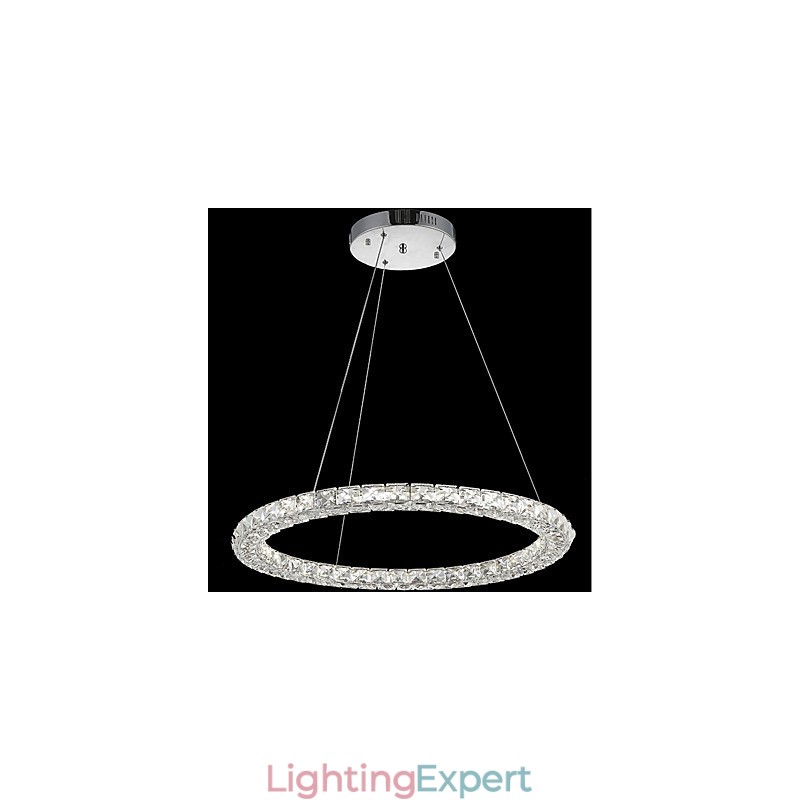 Ring Crystal Pendant Light Modern Crystal Chandelier Ceiling Lights Indoor Lamp Fixtures Dimmable with Remote Control